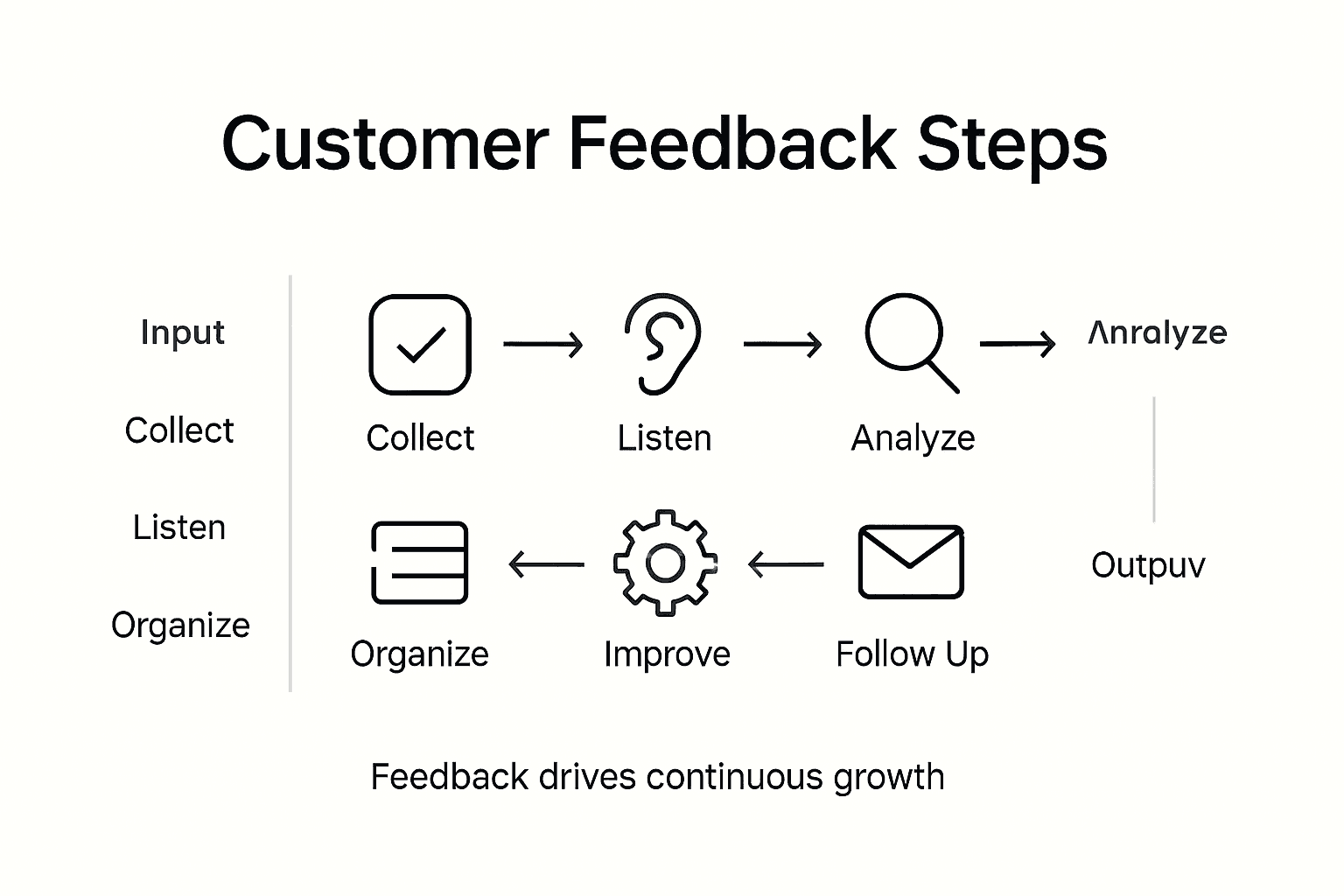 Infographic of customer feedback process steps