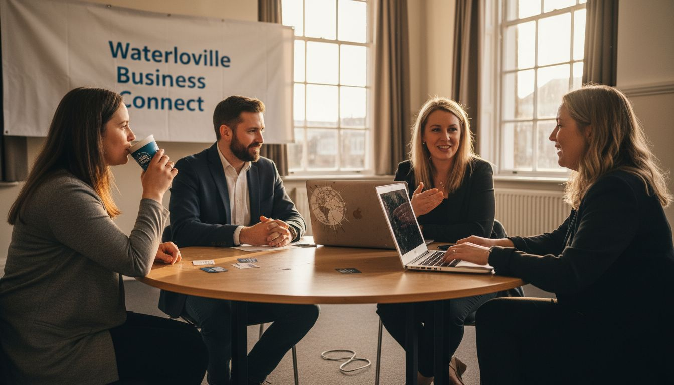 Business owners networking at local event