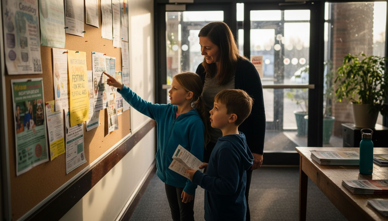 Family reading Waterlooville event flyers