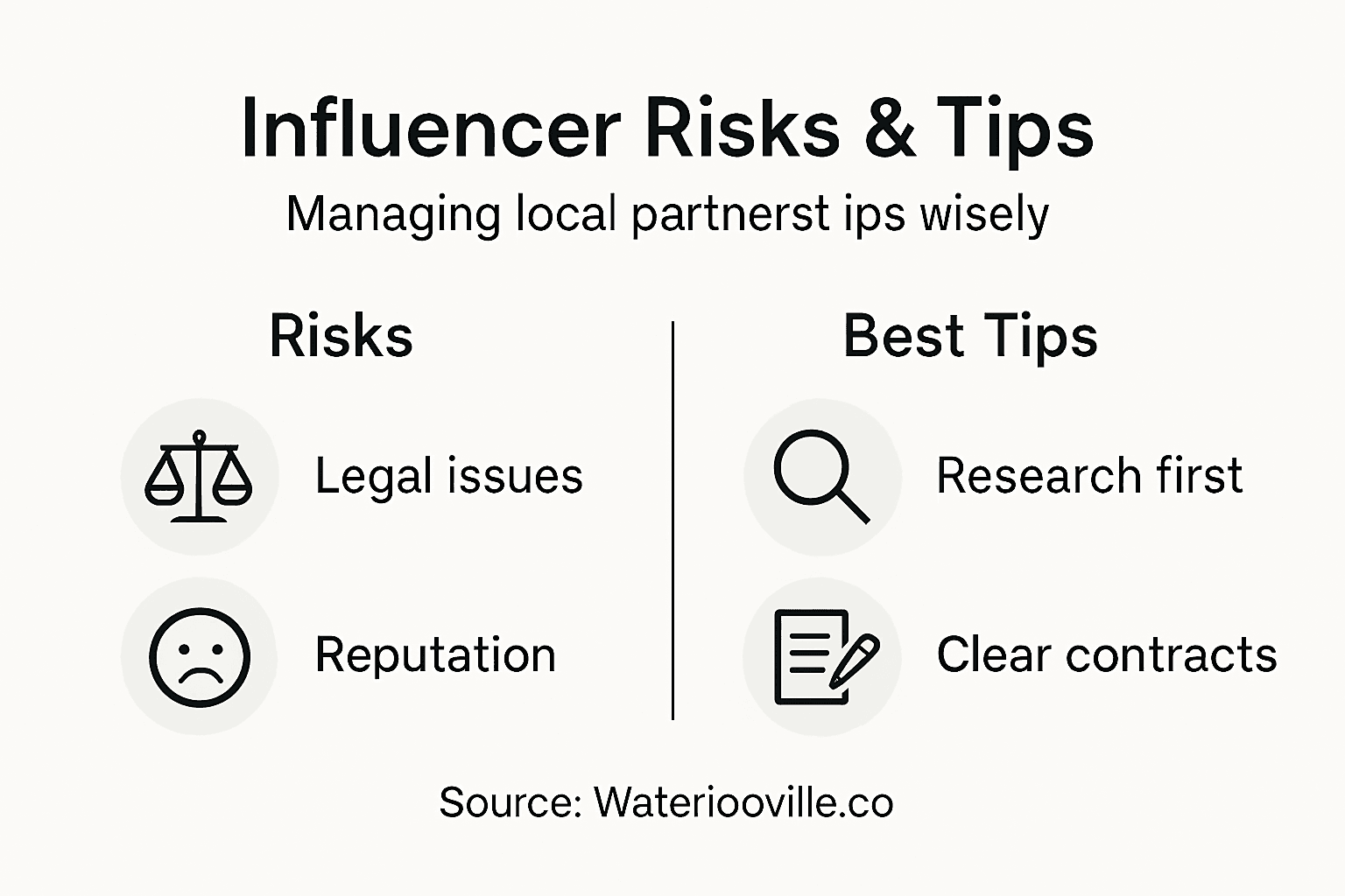 Infographic showing influencer risks and best tips