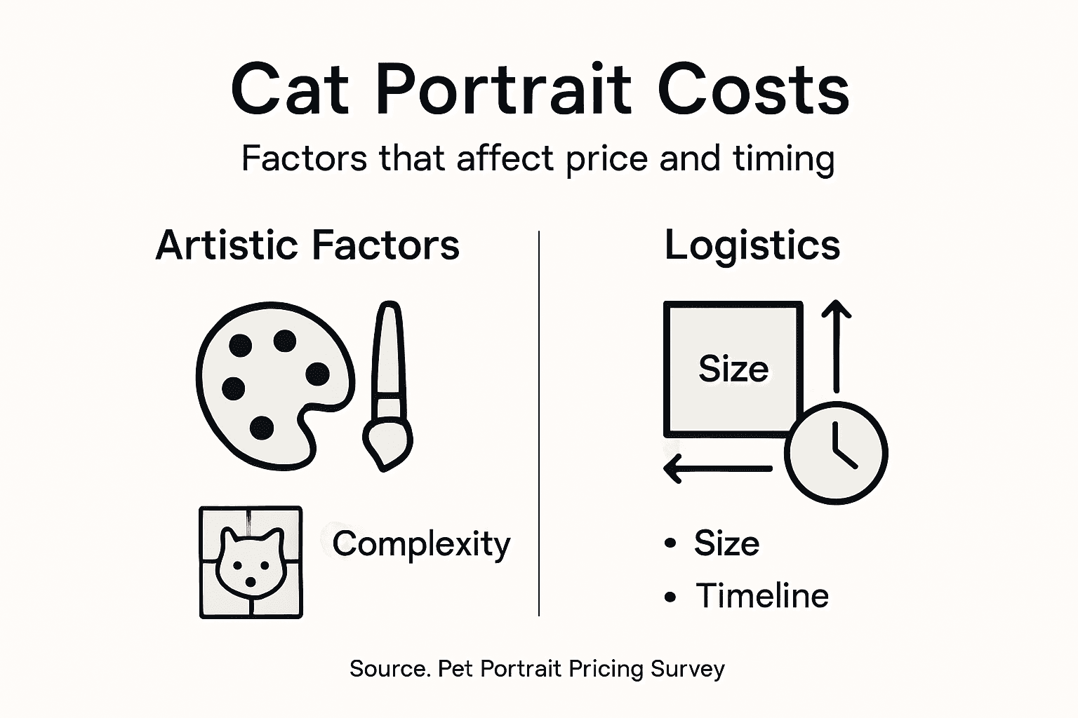 Infographic on cat portraiture cost factors