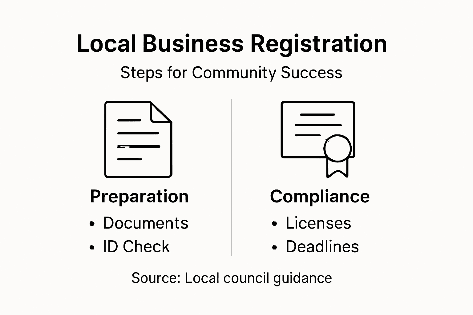 Infographic shows local business registration steps