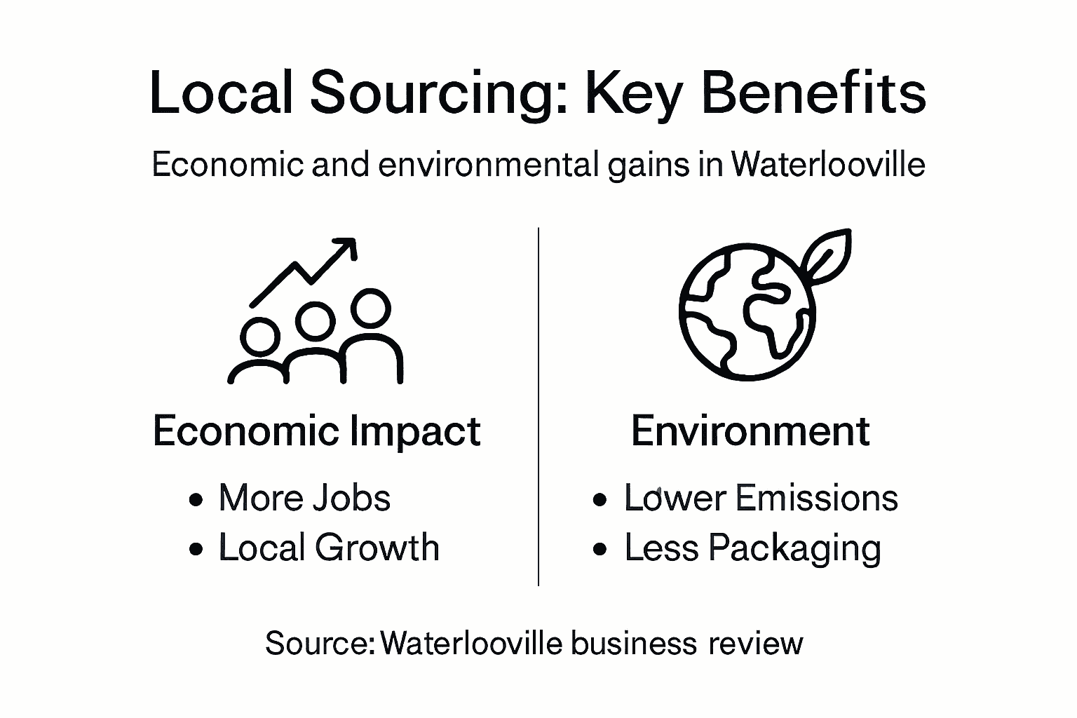 Infographic showing economic and environmental local sourcing benefits
