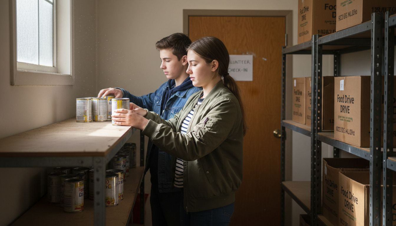Teens volunteering at local community center