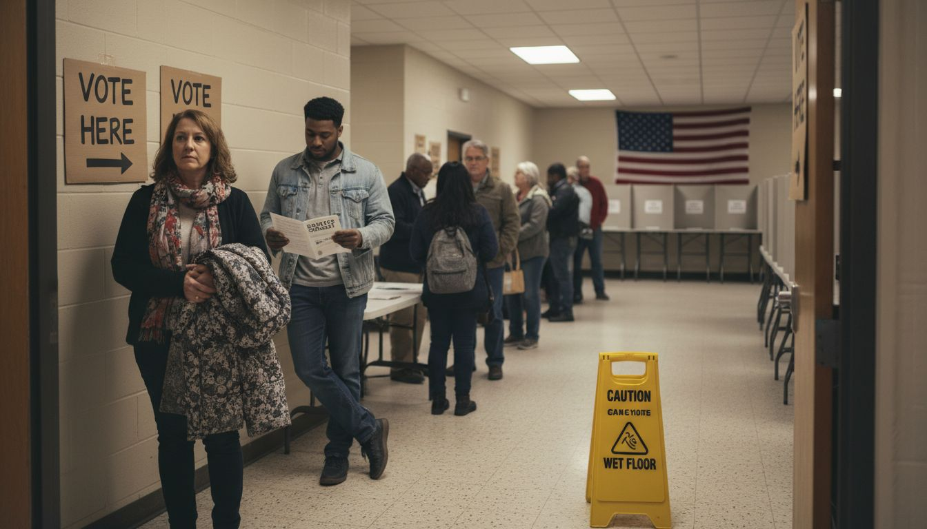 Voters waiting at local polling station