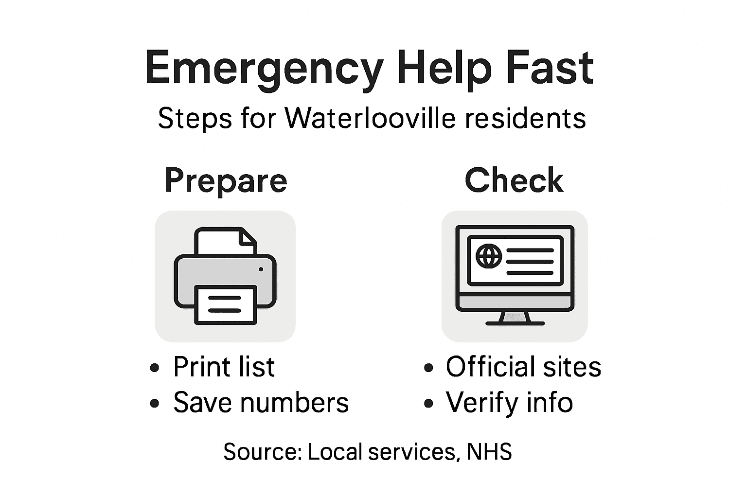 Infographic quick guide Waterlooville emergency services