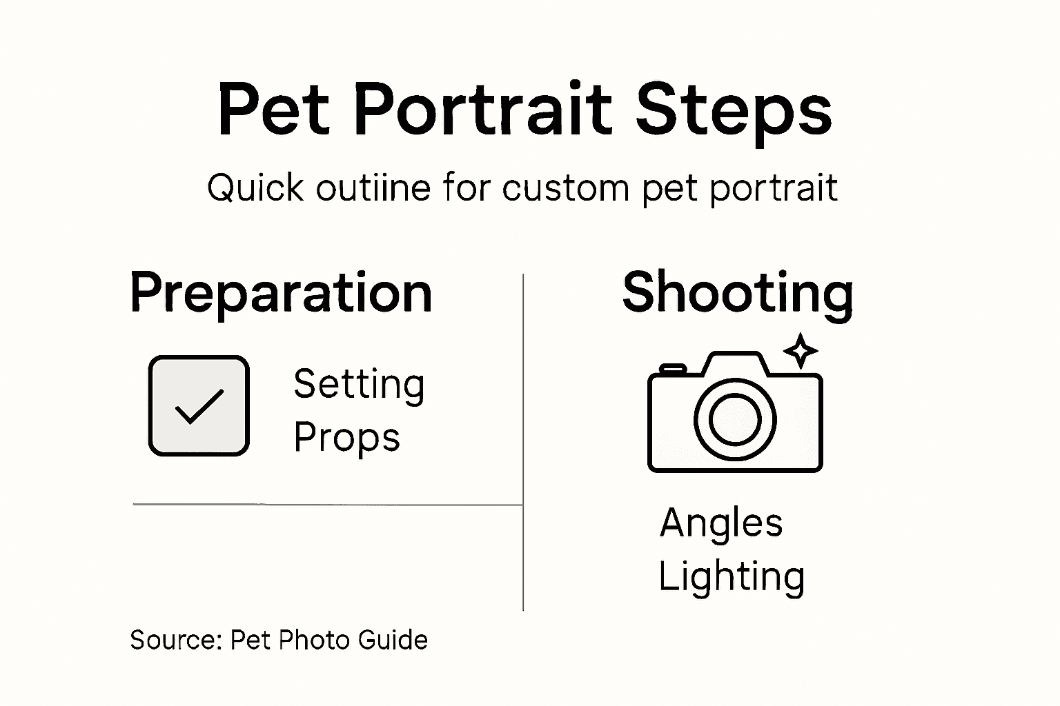 Infographic summarizing pet photo guide steps