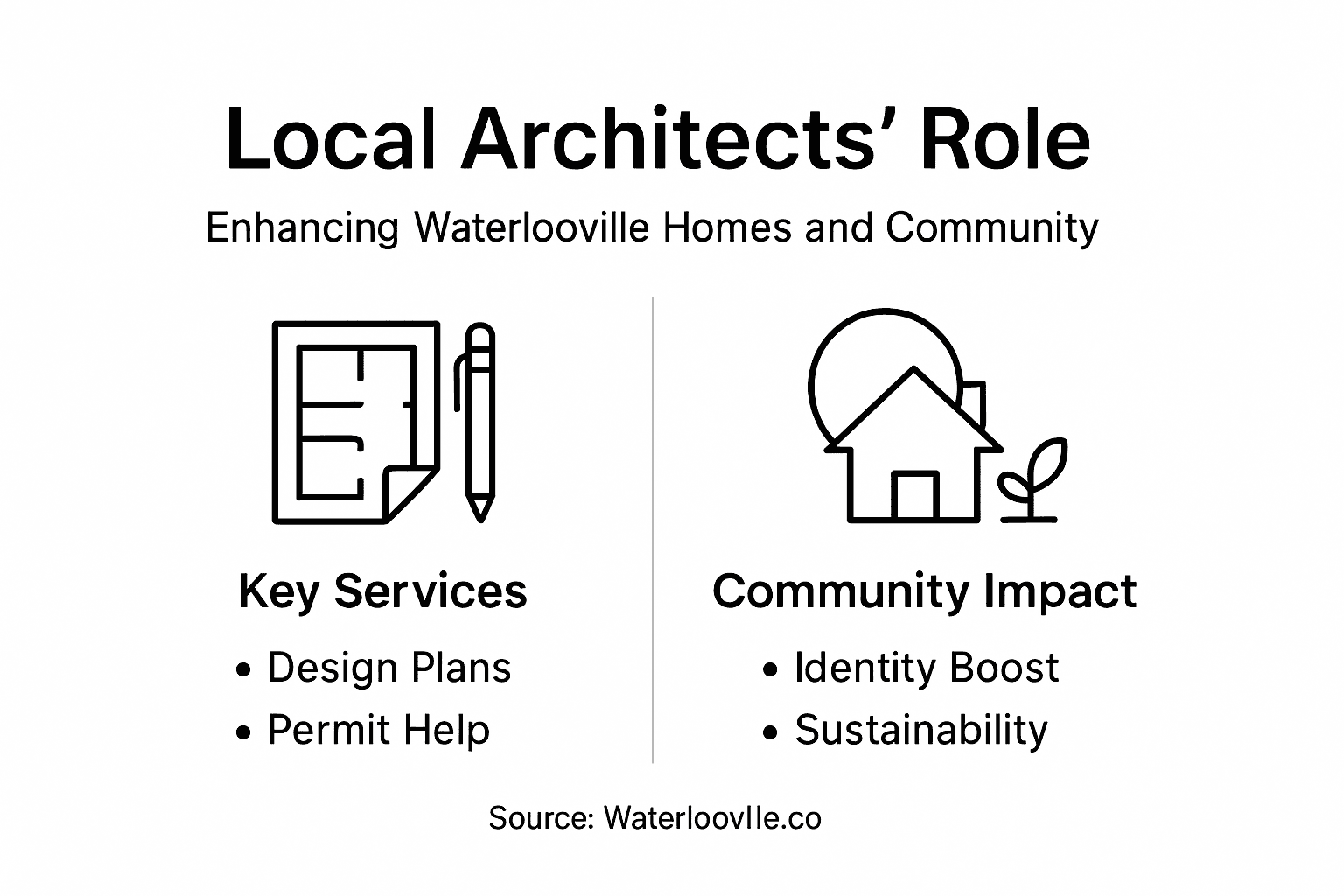 Infographic outlining roles of Waterlooville architects