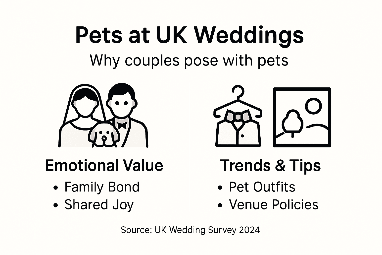 Infographic about pets in UK wedding portraits