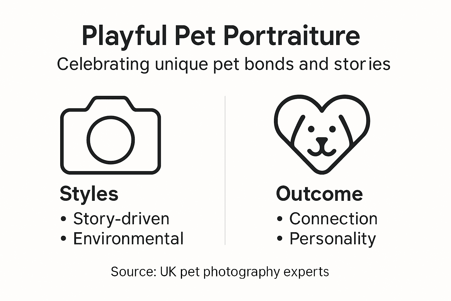 Infographic outlining playful pet portrait styles