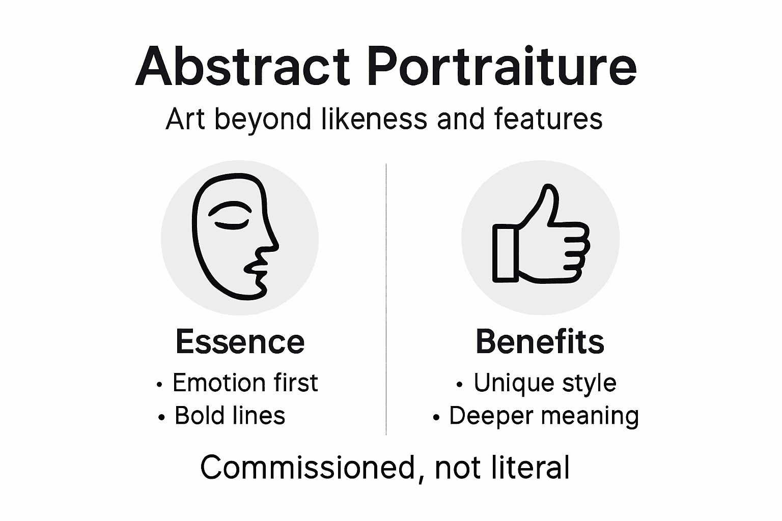 Infographic about abstract portraiture benefits