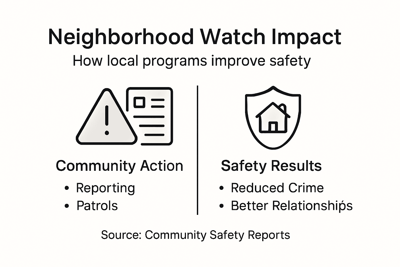 Infographic showing neighborhood watch impact and results