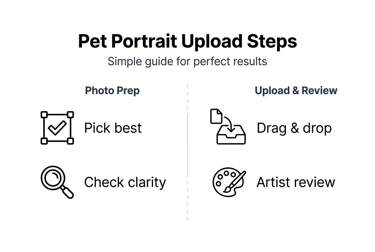 Infographic of pet portrait upload process