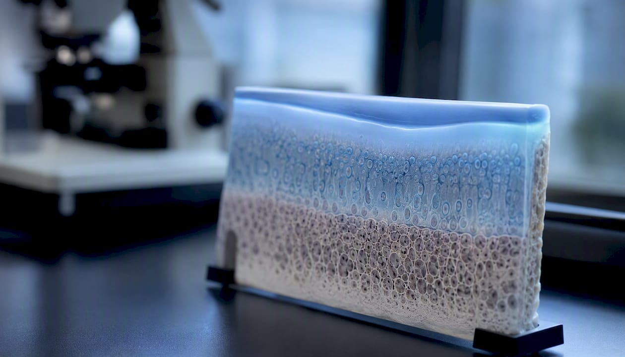 Close-up of cartilage tissue model