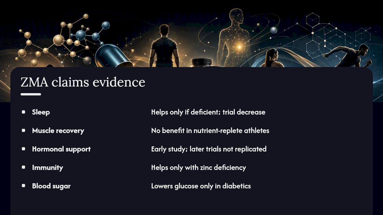 The Claimed Benefits Of Zma, One By One, overview diagram