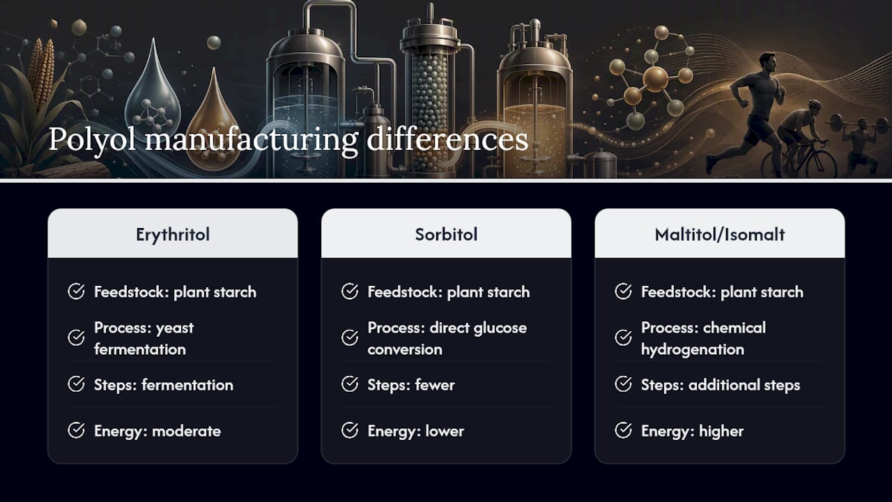 What Happens to Sugar Alcohols During Manufacturing? — overview diagram