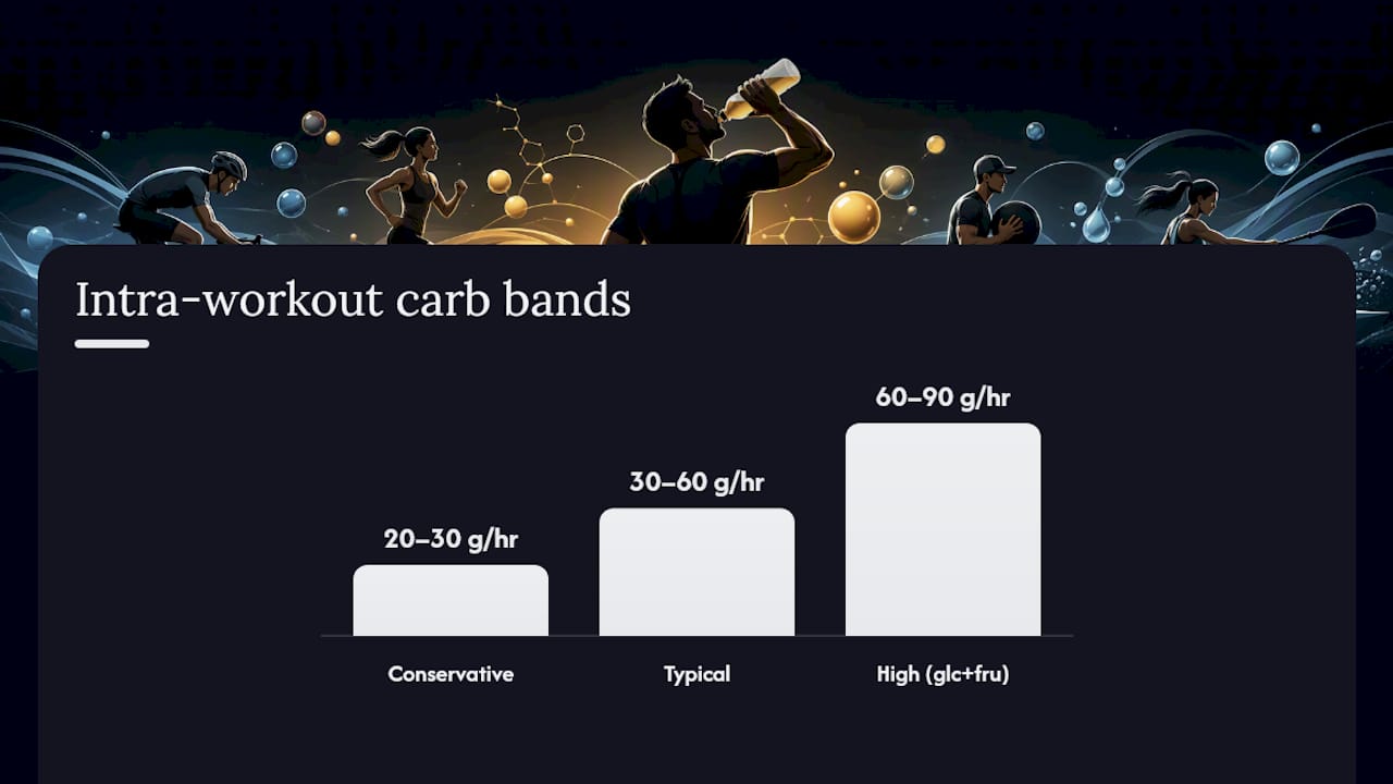 Intra-workout carbohydrate dosing ranges