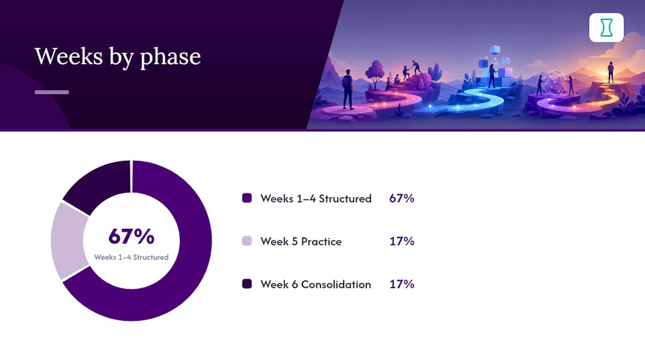 Sequencing, pacing, and a sample week-by-week pathway template — overview diagram