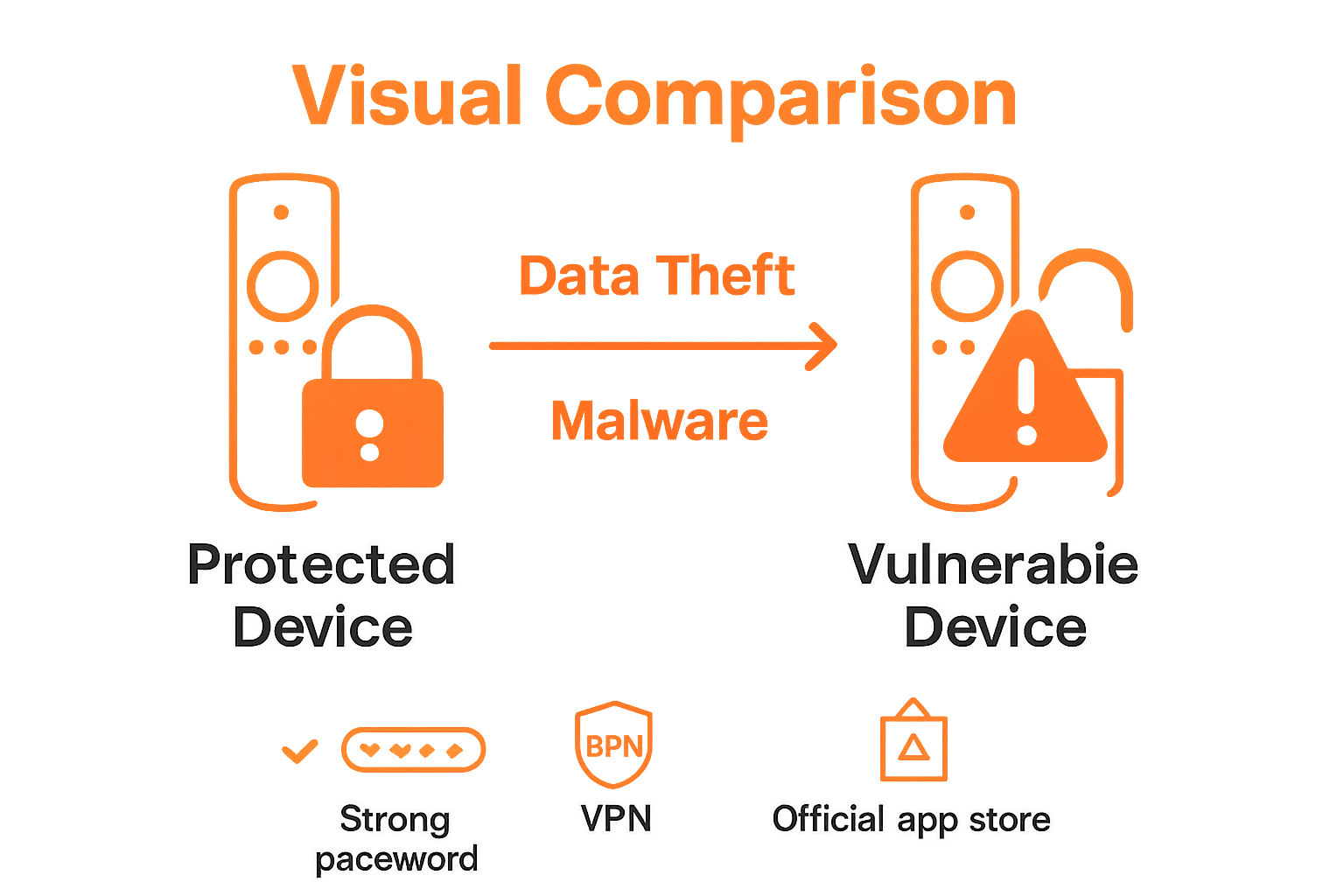 Comparison of protected vs. vulnerable Firestick devices with simple best practices