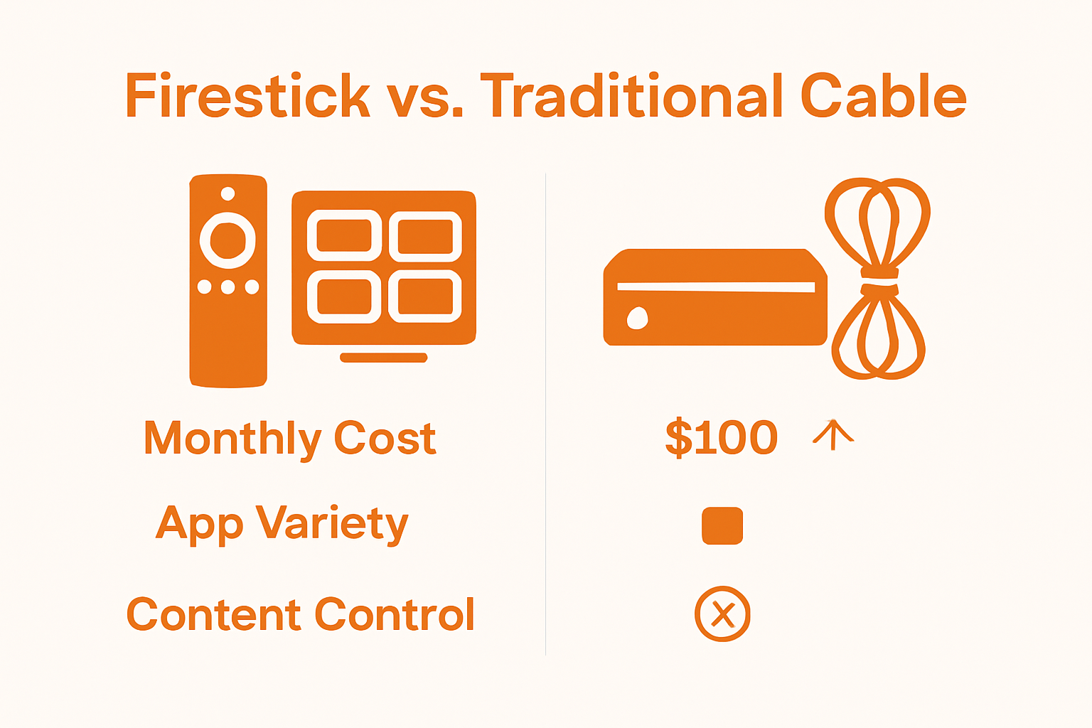 Firestick versus cable TV cost and features comparison