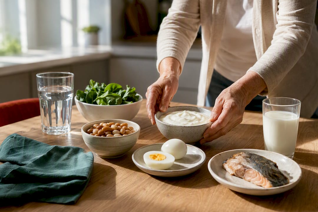 Foods supporting senior bone and muscle health