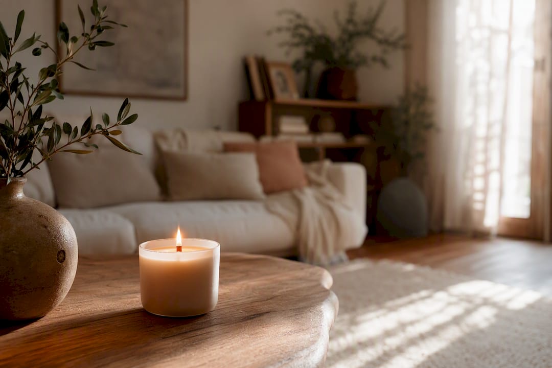 Clean burn candle with no soot on nursery walls
