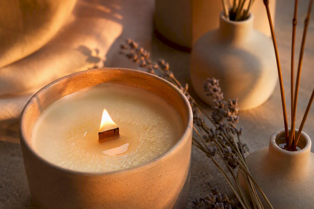 Candle and fragrance oils showcasing strong scent throw