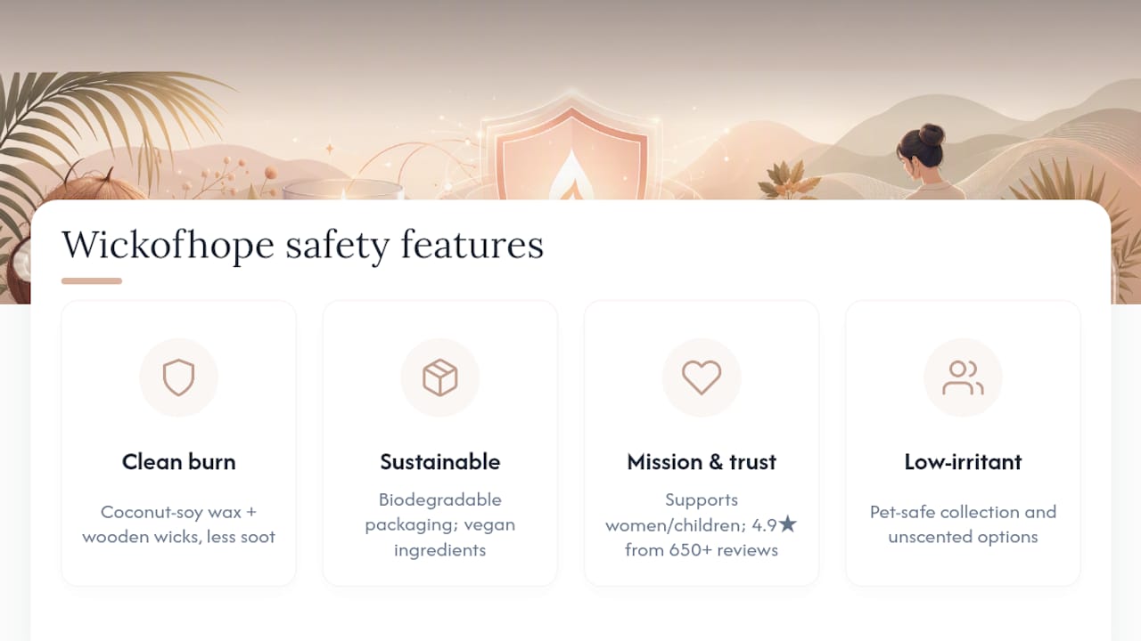 How Wickofhope Builds Safety Into Every Candle — overview diagram