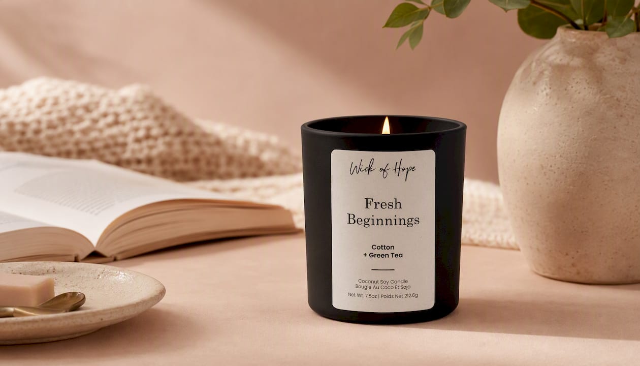 Fresh Beginnings Candle | Cotton + Green Tea