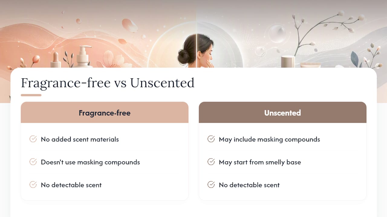 Fragrance-free versus unscented comparison