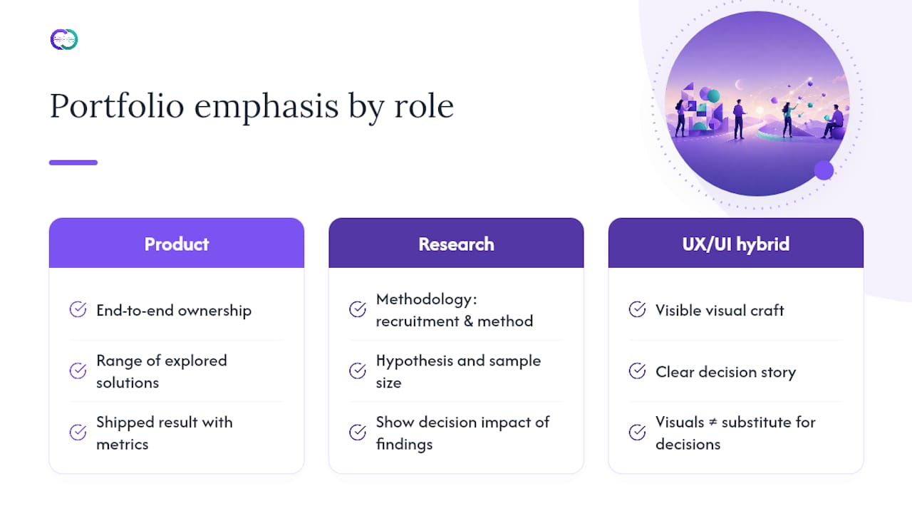 UX portfolio priorities by target role