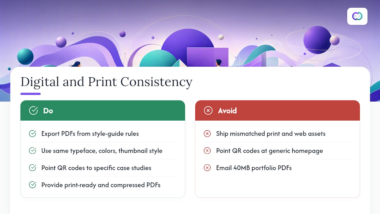 Integration of Digital and Print Portfolio Branding — overview diagram