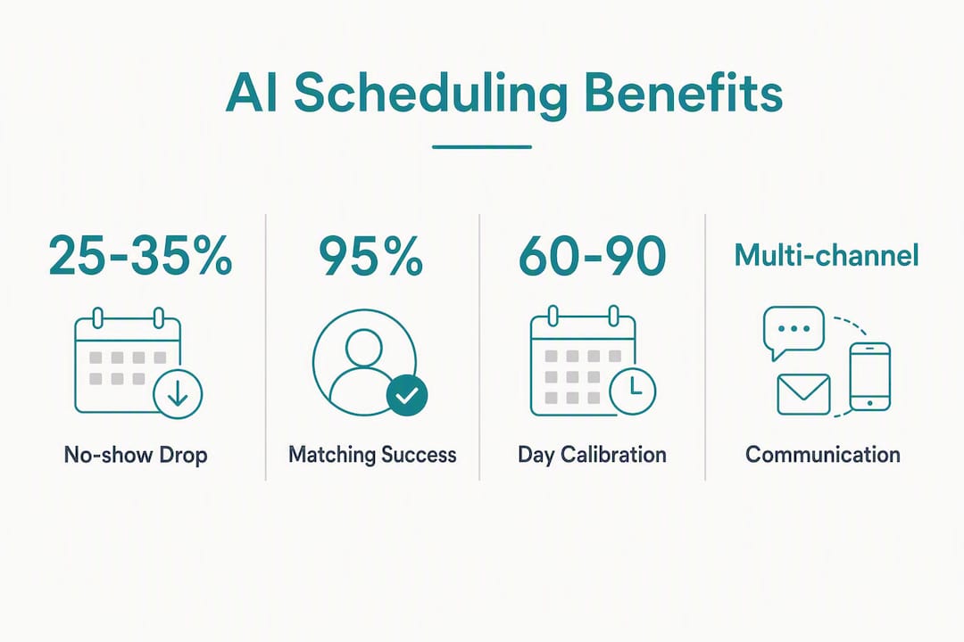 Infographic illustrating AI telehealth scheduling key benefits