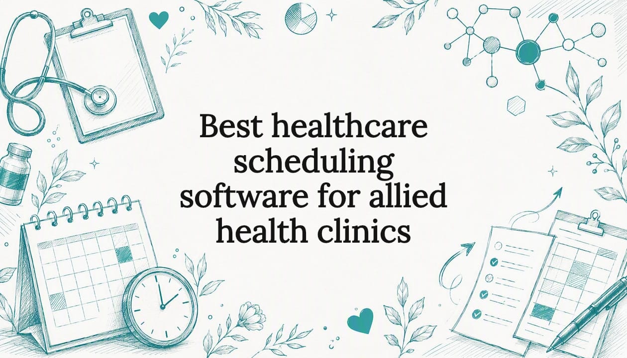 Decorative illustrated title card for healthcare scheduling article