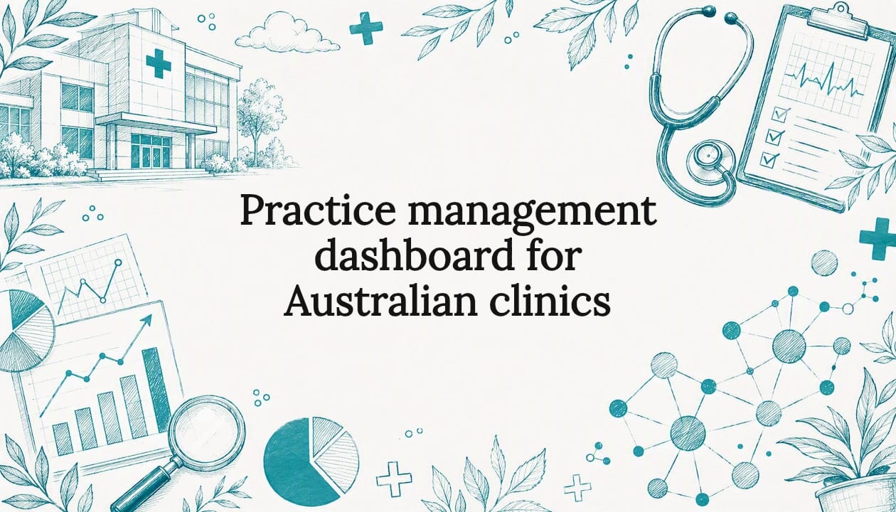 Decorative hand-drawn dashboard and healthcare illustration