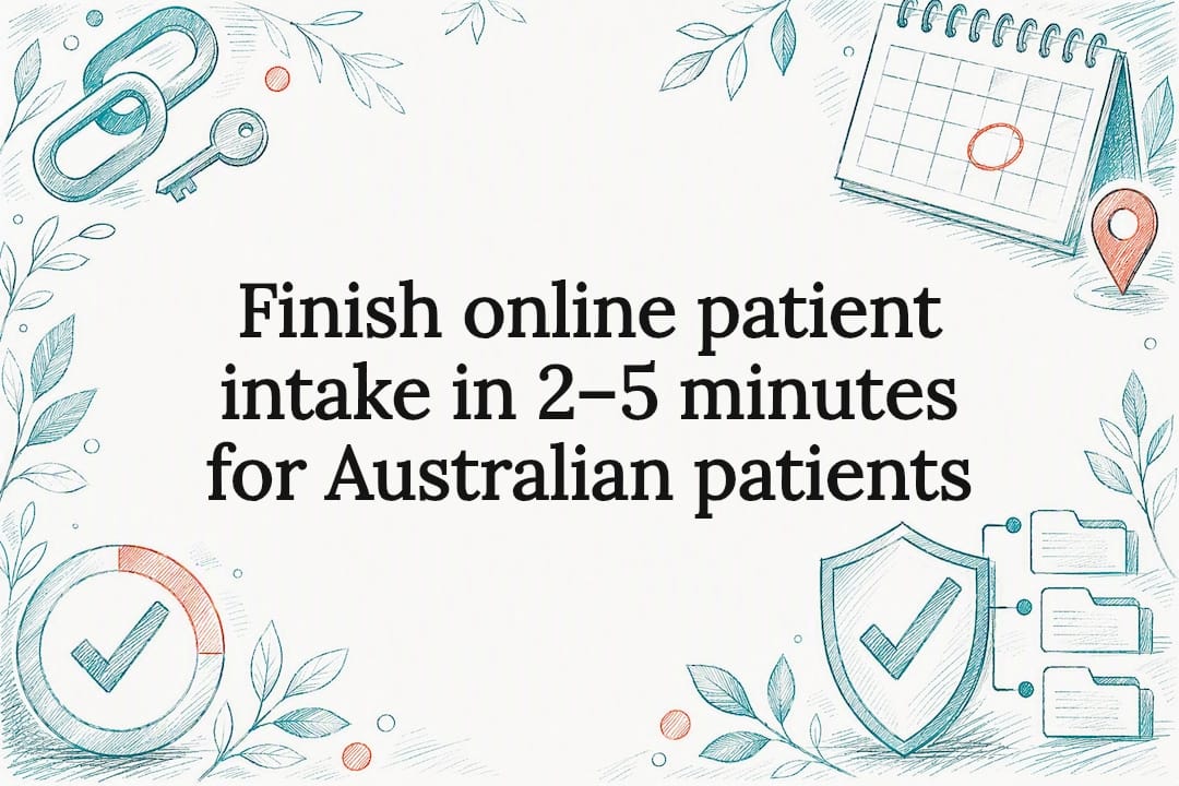Decorative online patient intake title card