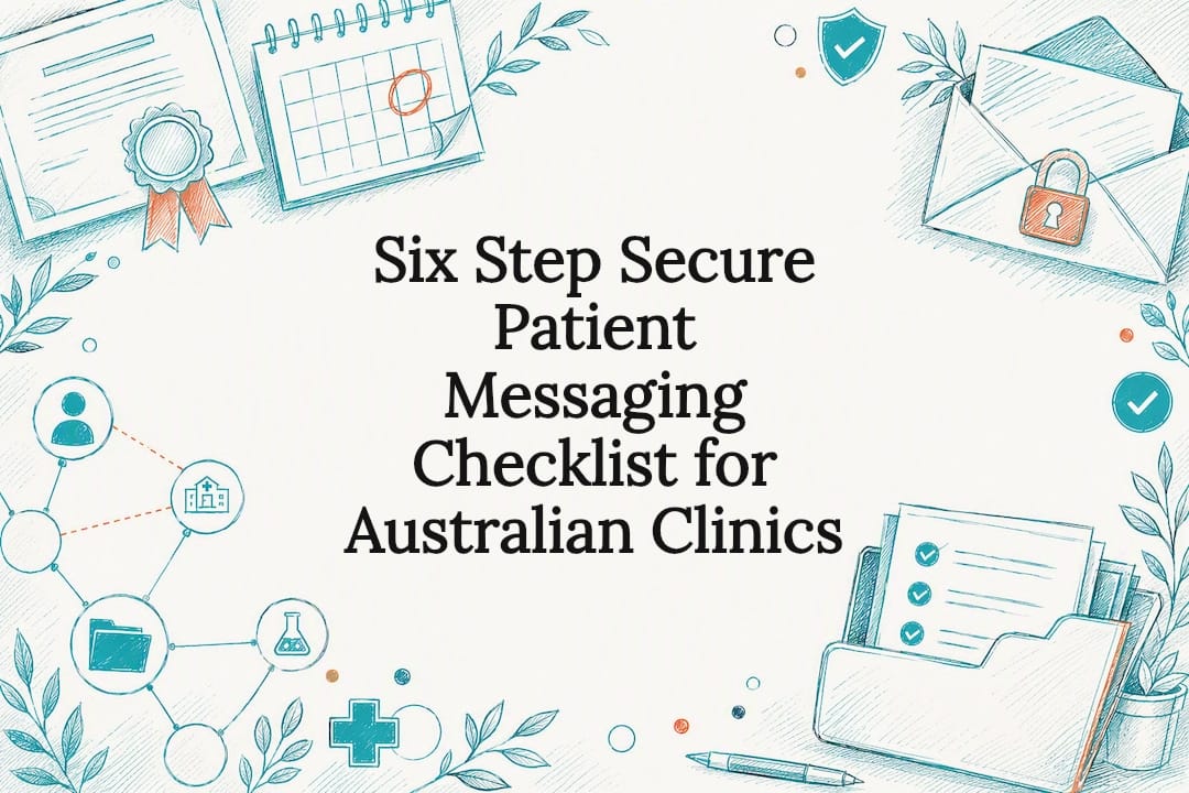 Decorative secure messaging checklist title card