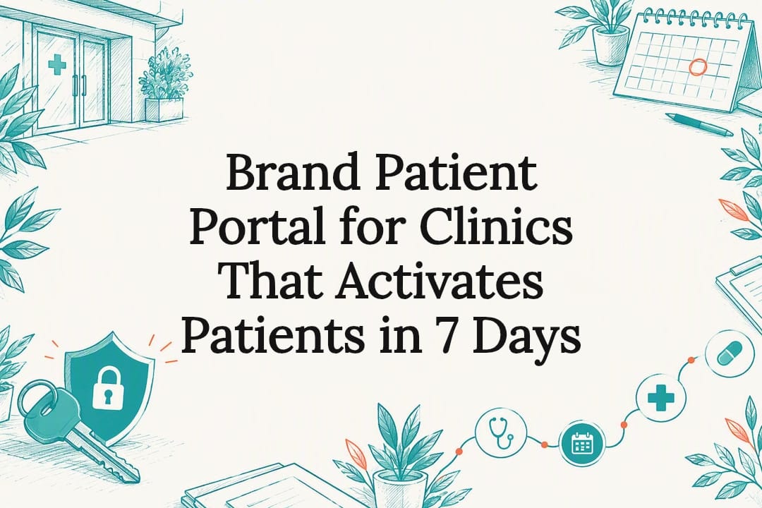 Decorative branded patient portal title card