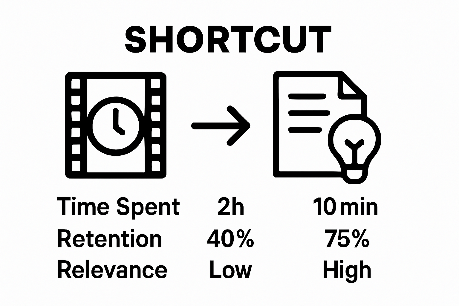Infographic comparing full video vs. summary