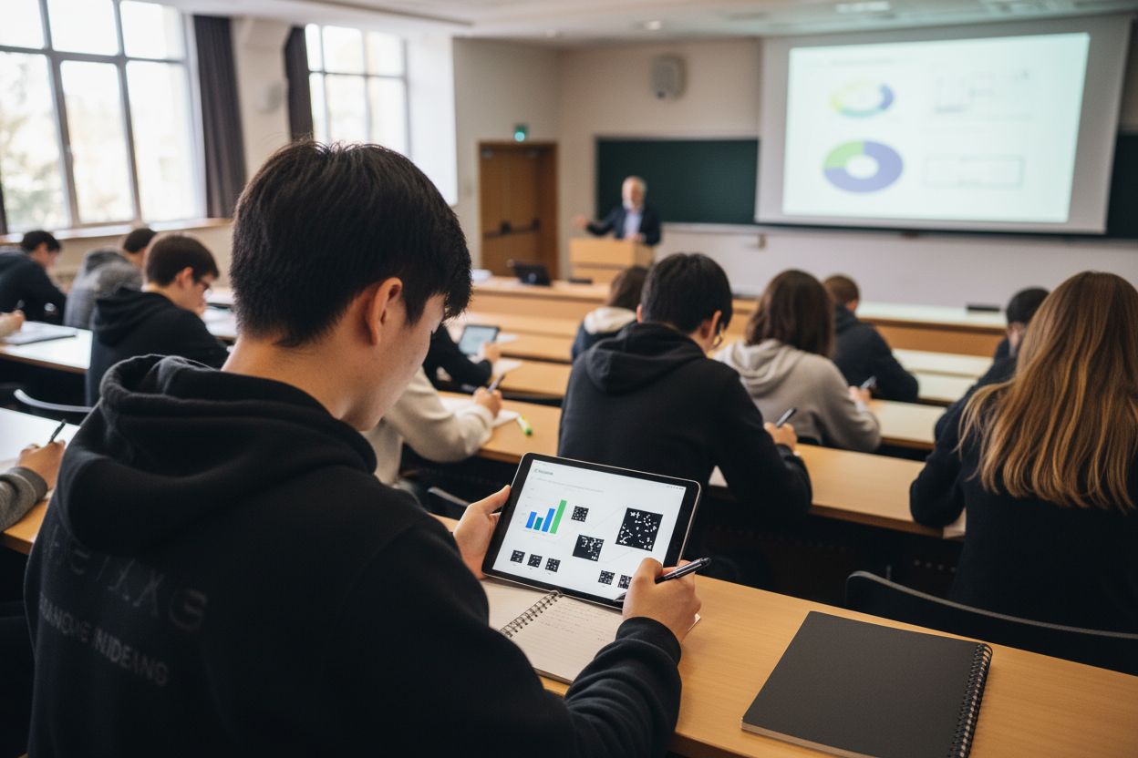 student using note-taking