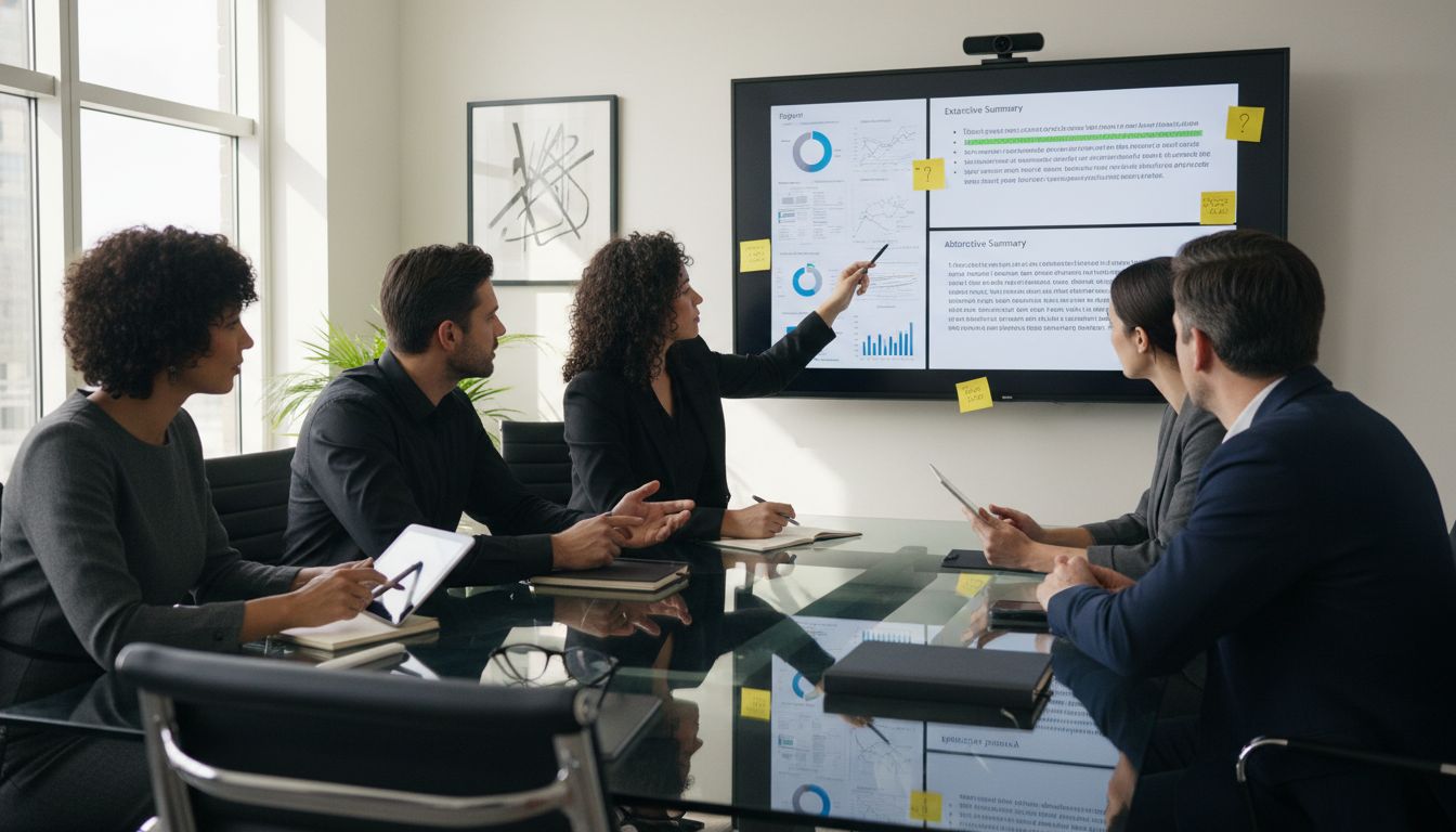 business team summarizing