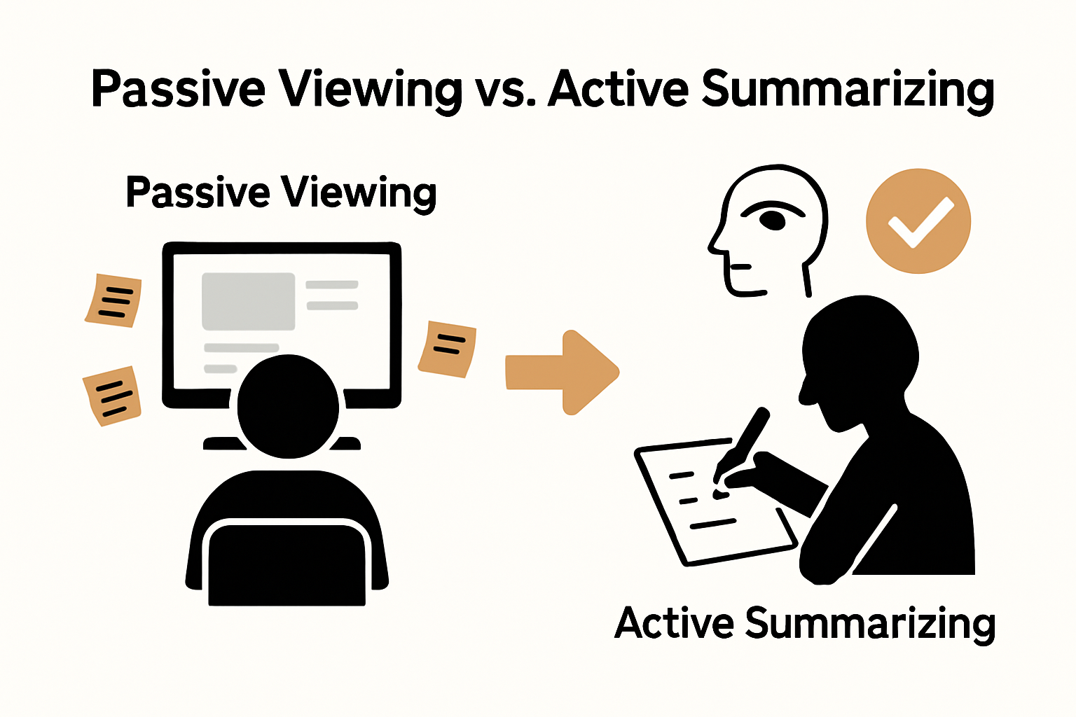 Infographic showing video summarizing process
