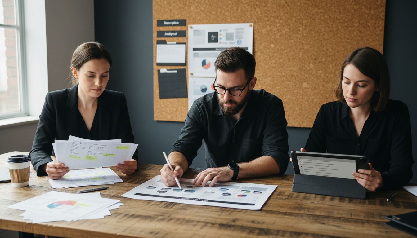 Team reviews different summary types together