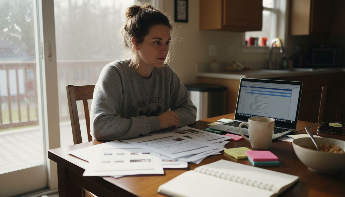 Graduate student analyzing video summaries