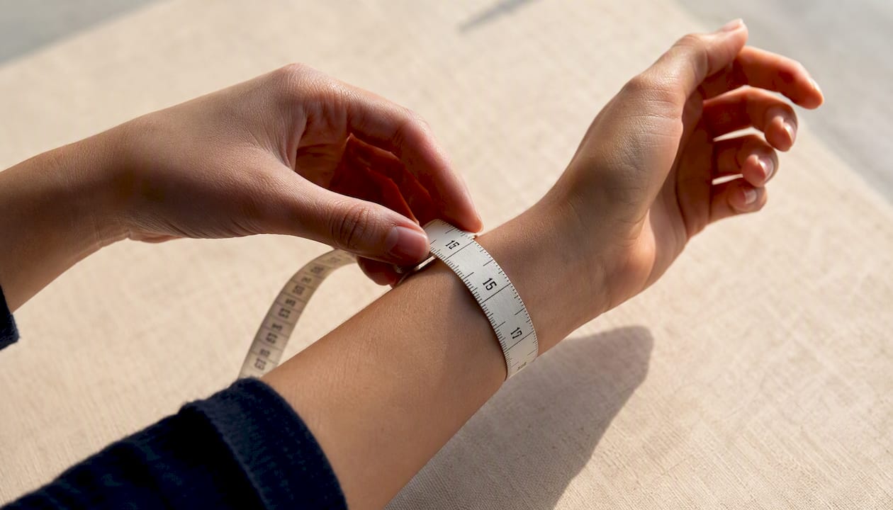 Wrist measurement with soft tape measure