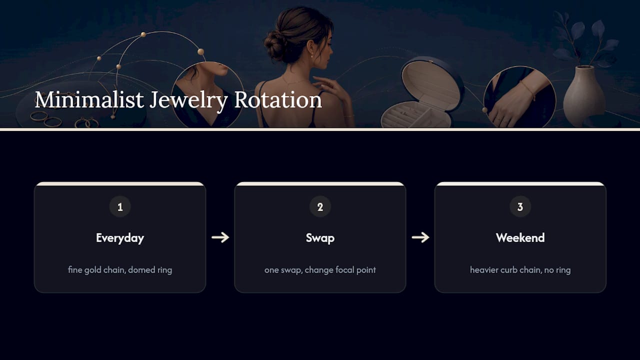 Diagram of minimalist jewelry rotation system