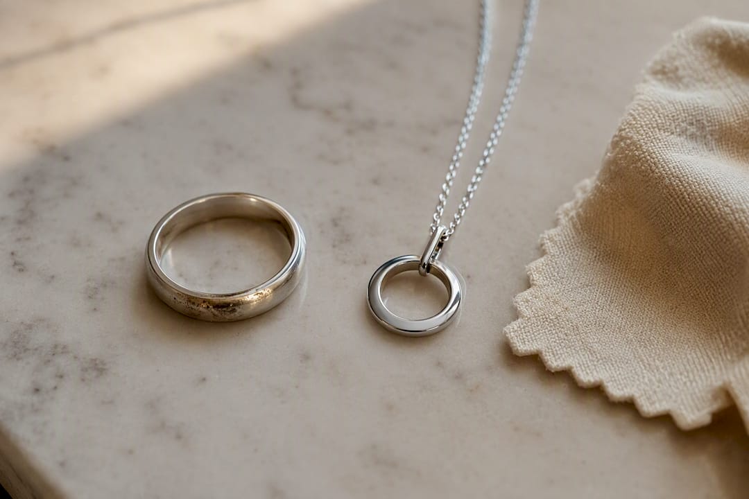 Anillo y colgante con signos de uso pero en buen estado