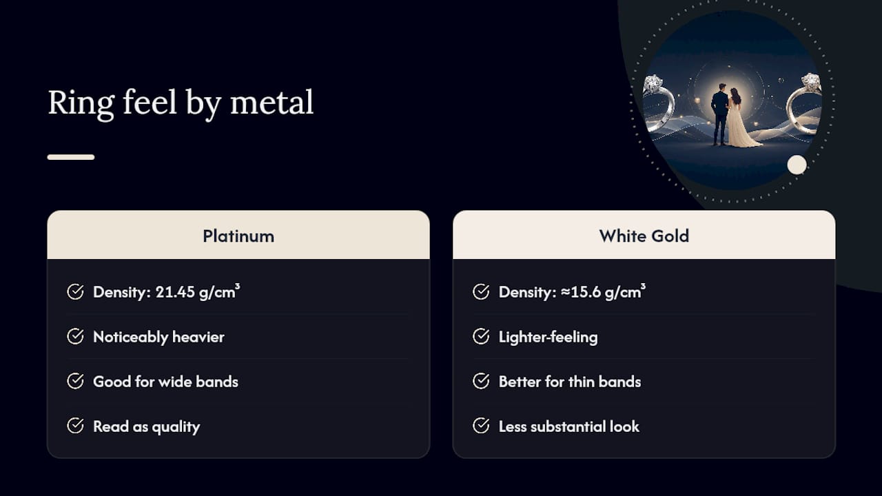 How Weight and Density Change the Way a Ring Feels — overview diagram