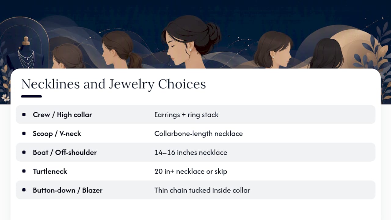 Neckline and necklace length pairing guide