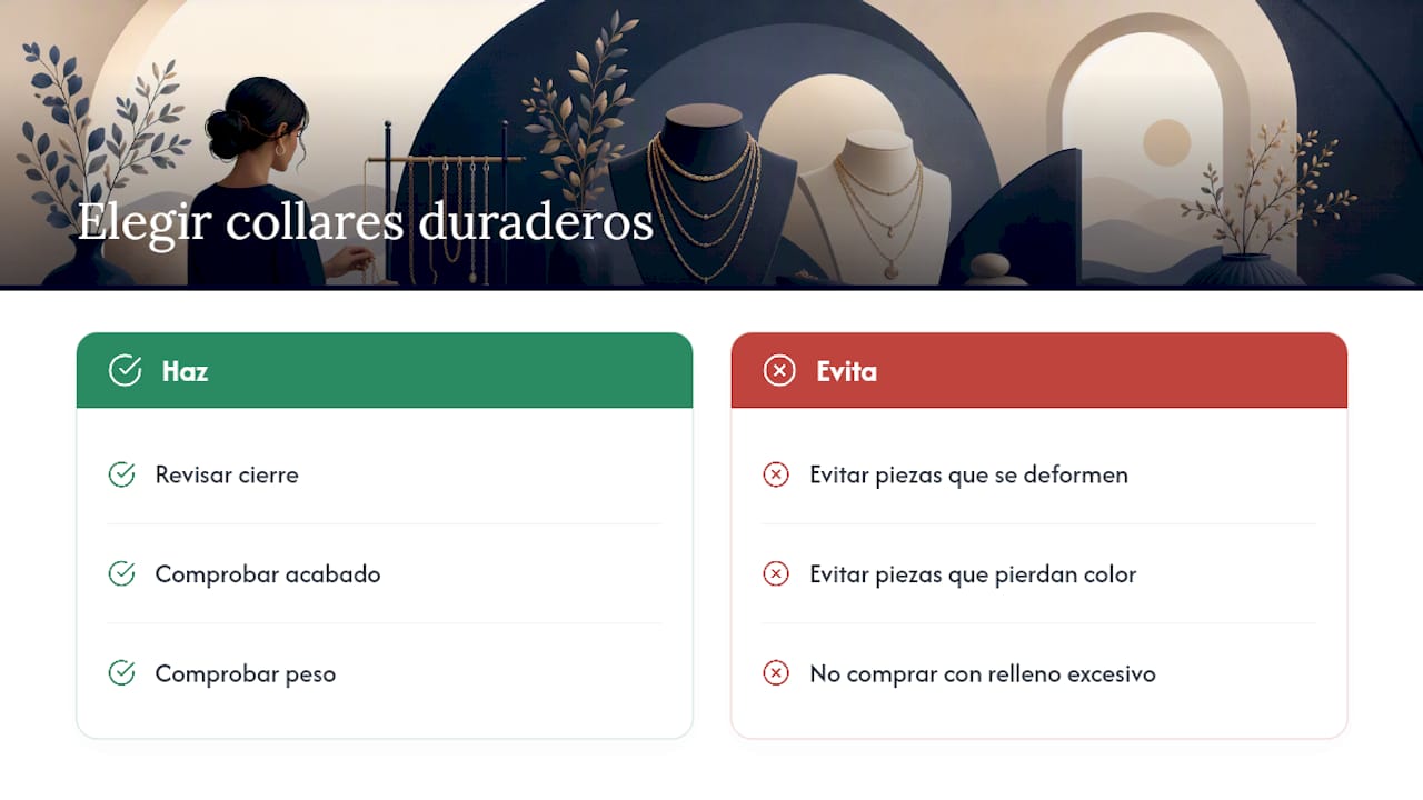 Lo que dice Georgia sobre elegir collares que duran — overview diagram
